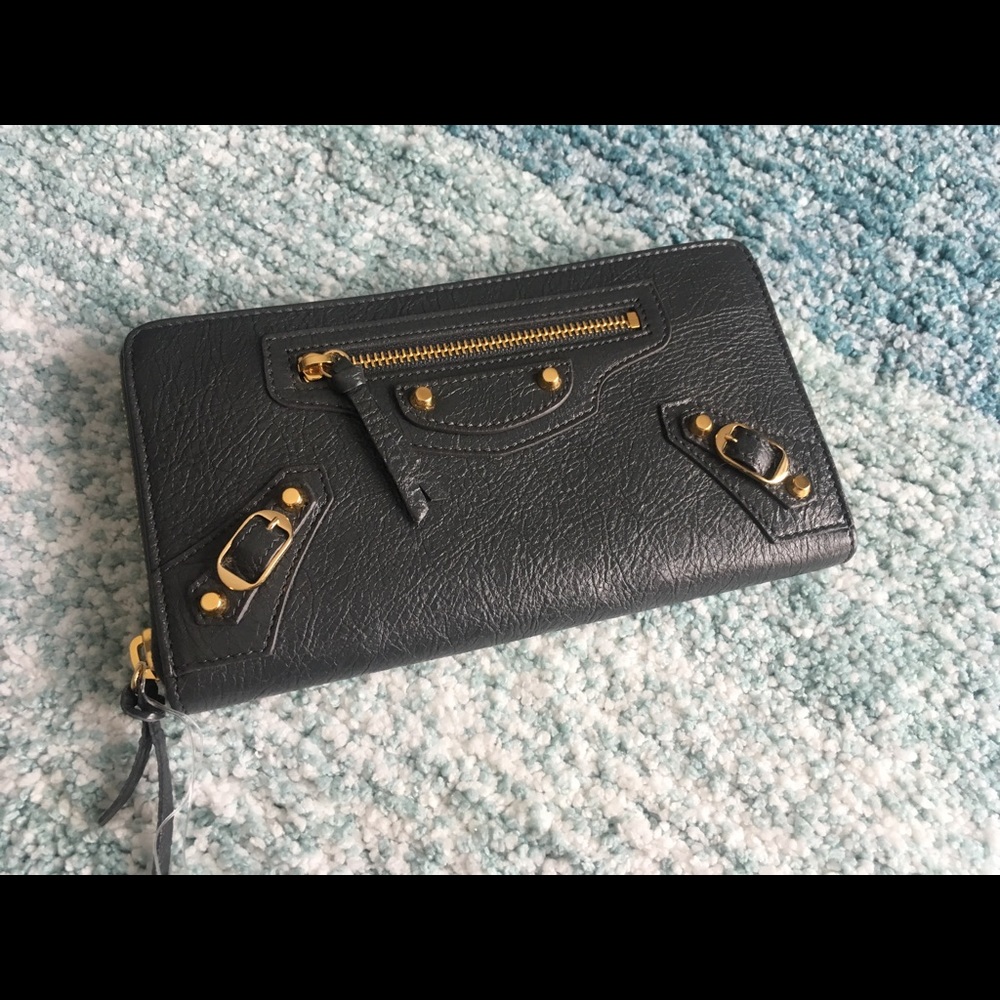 Balenciaga Classic Gold Continental Zip Around